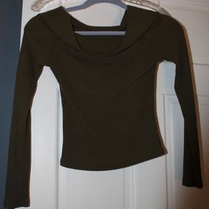 green off the shoulder long sleeve